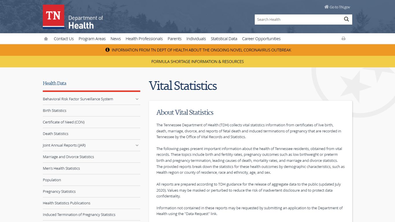 Vital Statistics - Tennessee